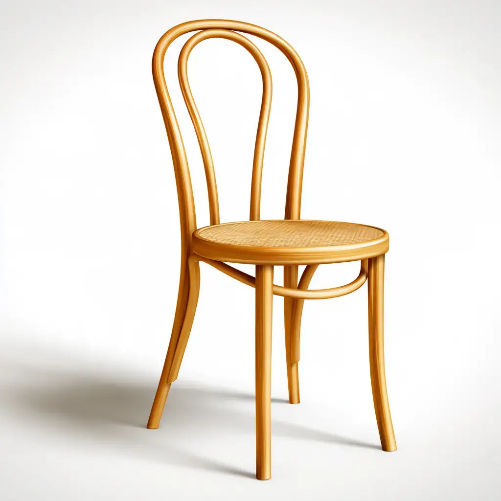 Silla con respaldo de doble arco - marrón
