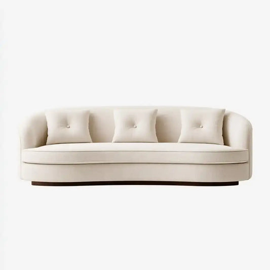 Sofá con respaldo curvo y cojines decorativos - beige