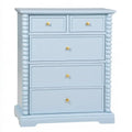 Cómoda con cajones y laterales decorados - azul